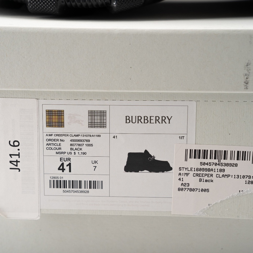 size 41 (8us) - Burberry Wire Creeper Black grey Clamp On - Picture 13 of 13